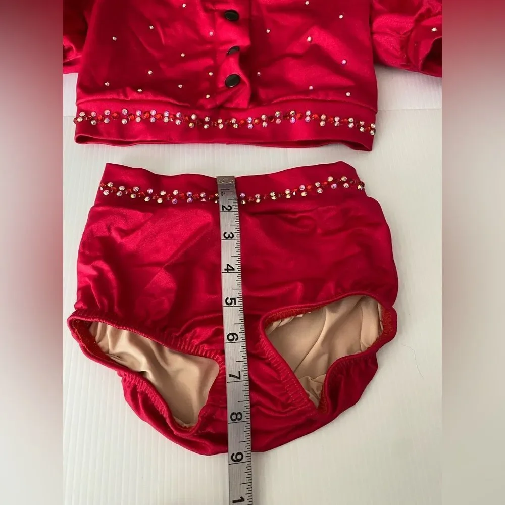 Kelle dance costume solo custom 2 piece red DANCE FRESH 2858 jazz MC child